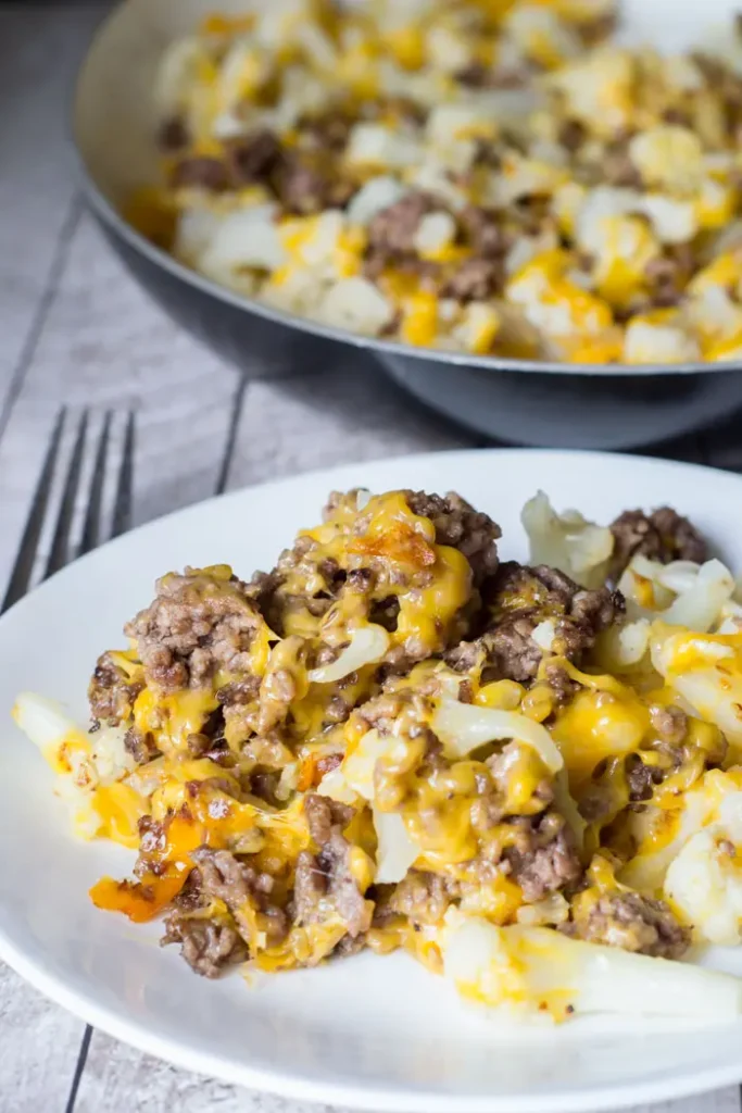 Instant Pot Cauliflower Ground Beef Hash.