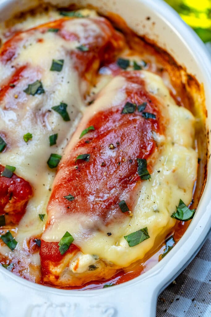 Instant Pot Eat Clean Lasagna Stuffed Chicken Breasts.