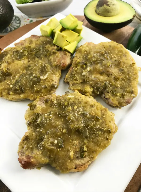 Instant Pot Salsa Verde Pork Chops Recipe.