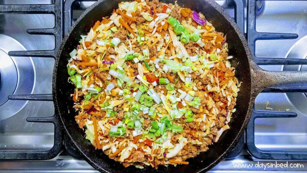 Keto Friendly Egg Roll in a Bowl Recipe.