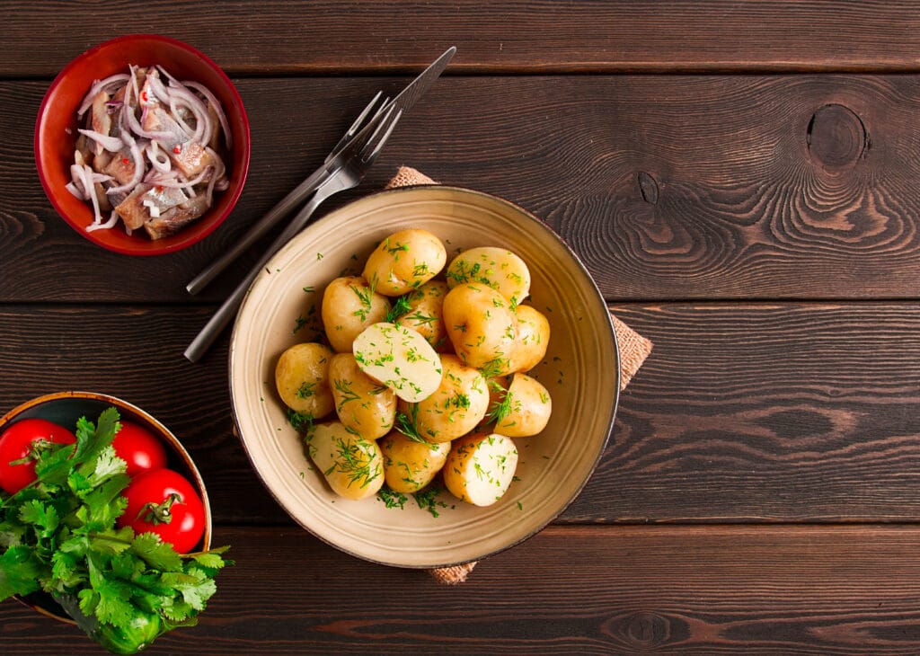 Boiled Baby Potatoes.