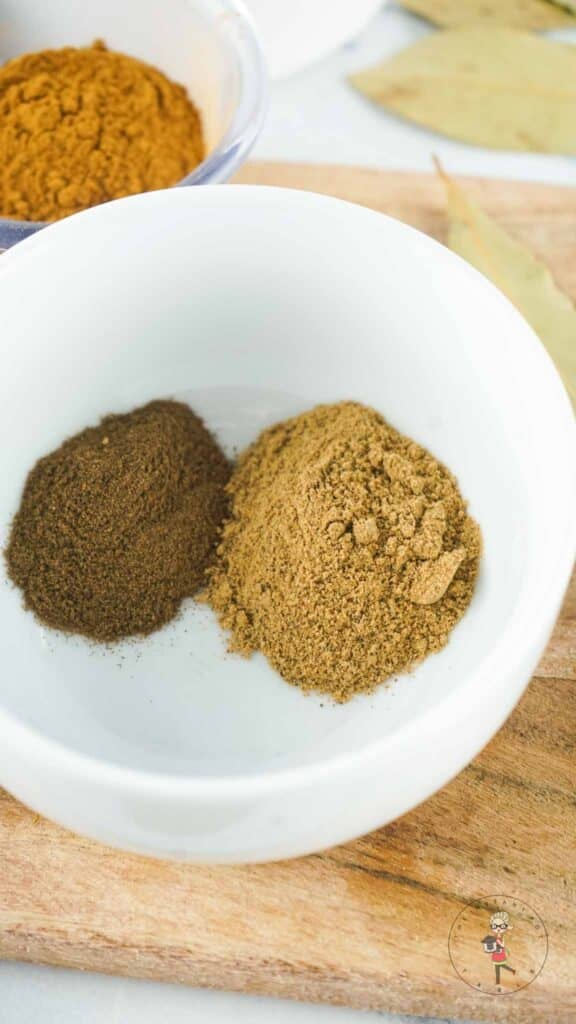 Two different spices in a bowl.