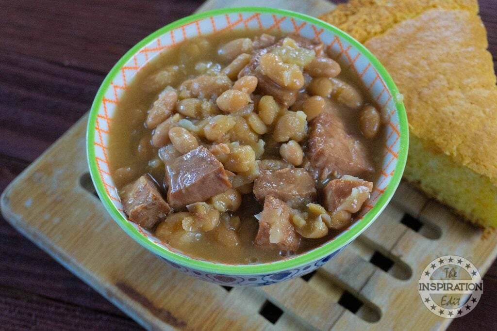 Instant Pot Ham and Beans Soup in a Bowl.