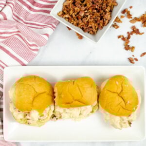 Instant pot crack chicken on a tray.