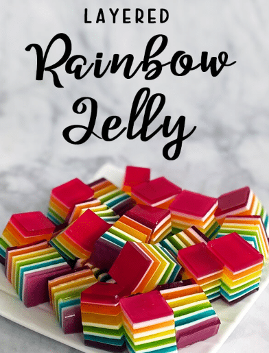 Layered Rainbow Jelly | Rainbow Treats.