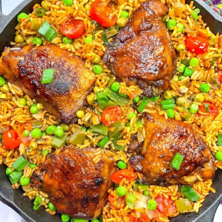 Puerto rican chicken and rice recipe.