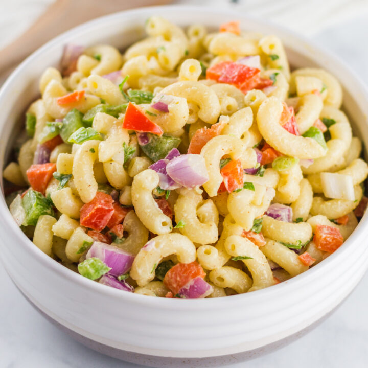 Super easy macaroni salad recipe.