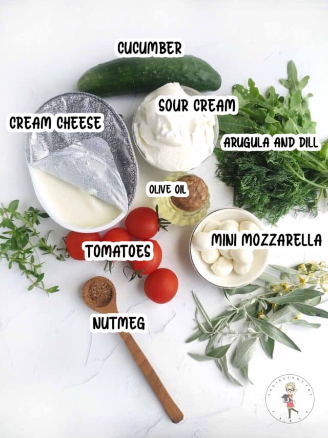 Cream Cheese Dip Crudité Platter ingredients